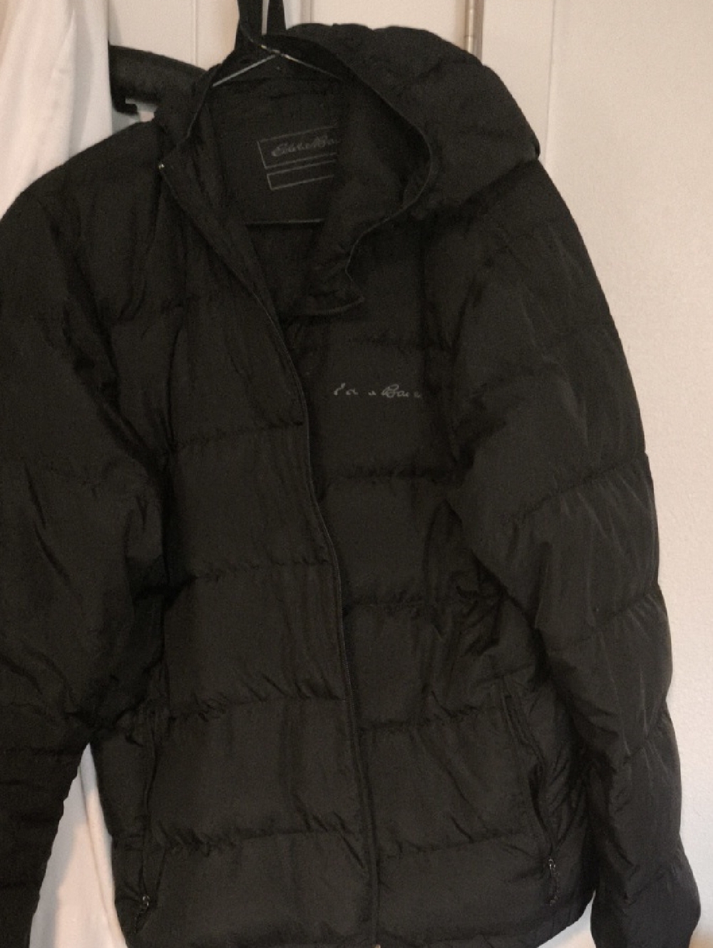Eddie Bauer Black Quilted Down-Style Jacket
